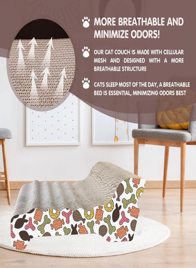 KittuPet كرسي خدش للقطط من كيتو بيت، مصنوع من الكرتون المموج المتين، بتصميم مرح ونابض بالحياة - شكل مموج مريح، صديق للبيئة، يحمي الأثاث. عبوة من قطعة واحدة كبيرة الحجم، ذات سطح مموج ثقيل. - Image 5